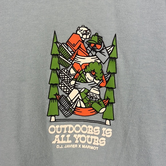 Marmot Mountain Works D.J. Javier X Marmot large short sleeve tshirt - Picture 2 of 9